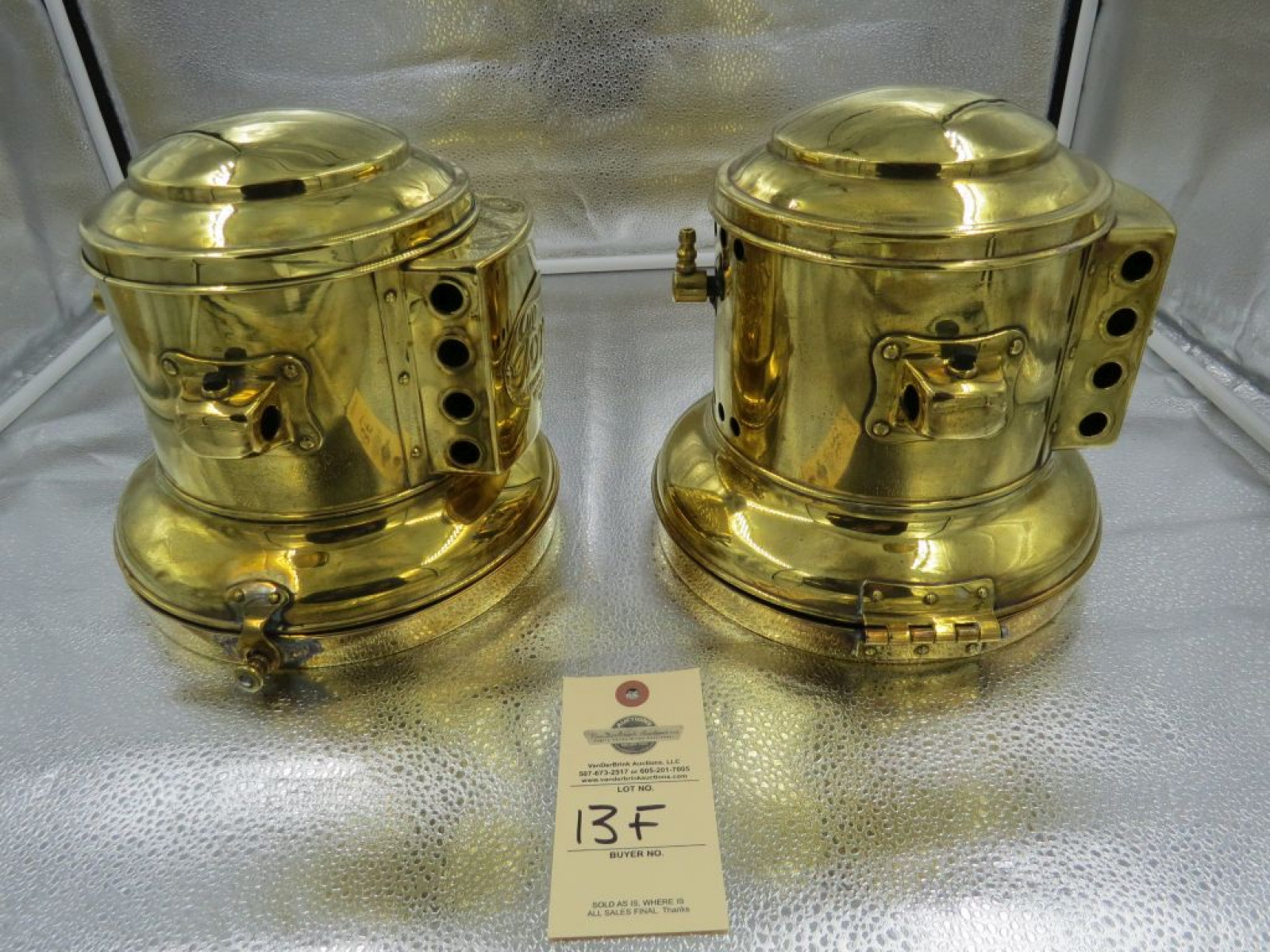 Pair of Ford Brass Headlights #466 - Image 3