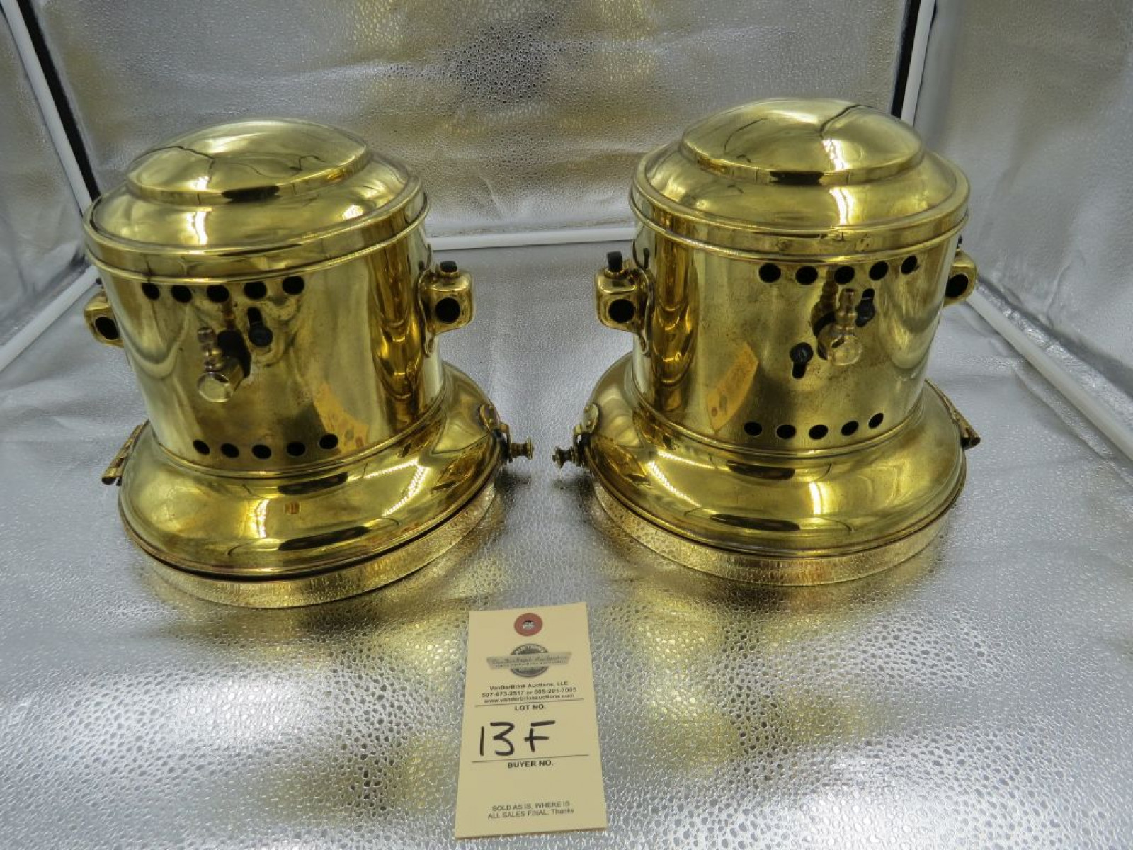 Pair of Ford Brass Headlights #466 - Image 4