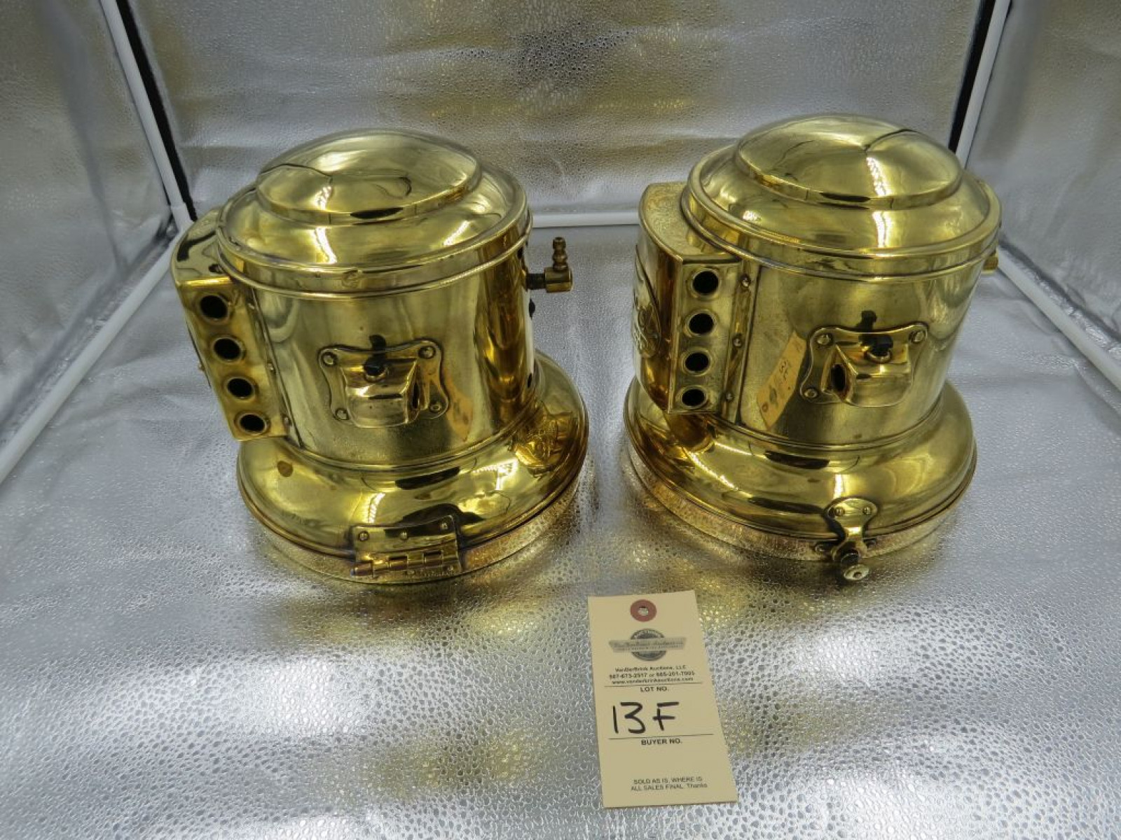 Pair of Ford Brass Headlights #466 - Image 5