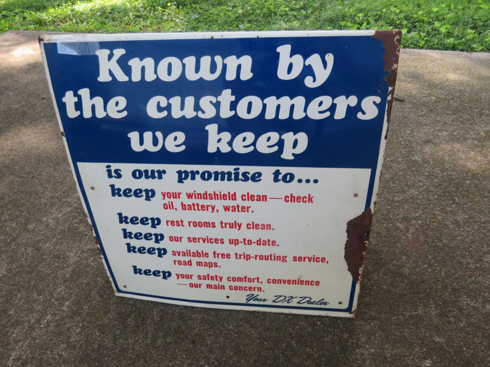 Dx Double Sided Tin Customer Sign - Image 2