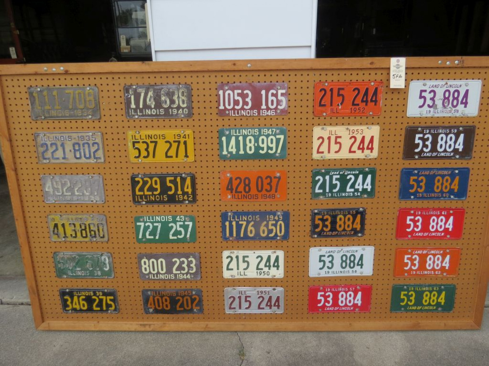 Board of Illinois License Plates from 1934-1963 - Image 1
