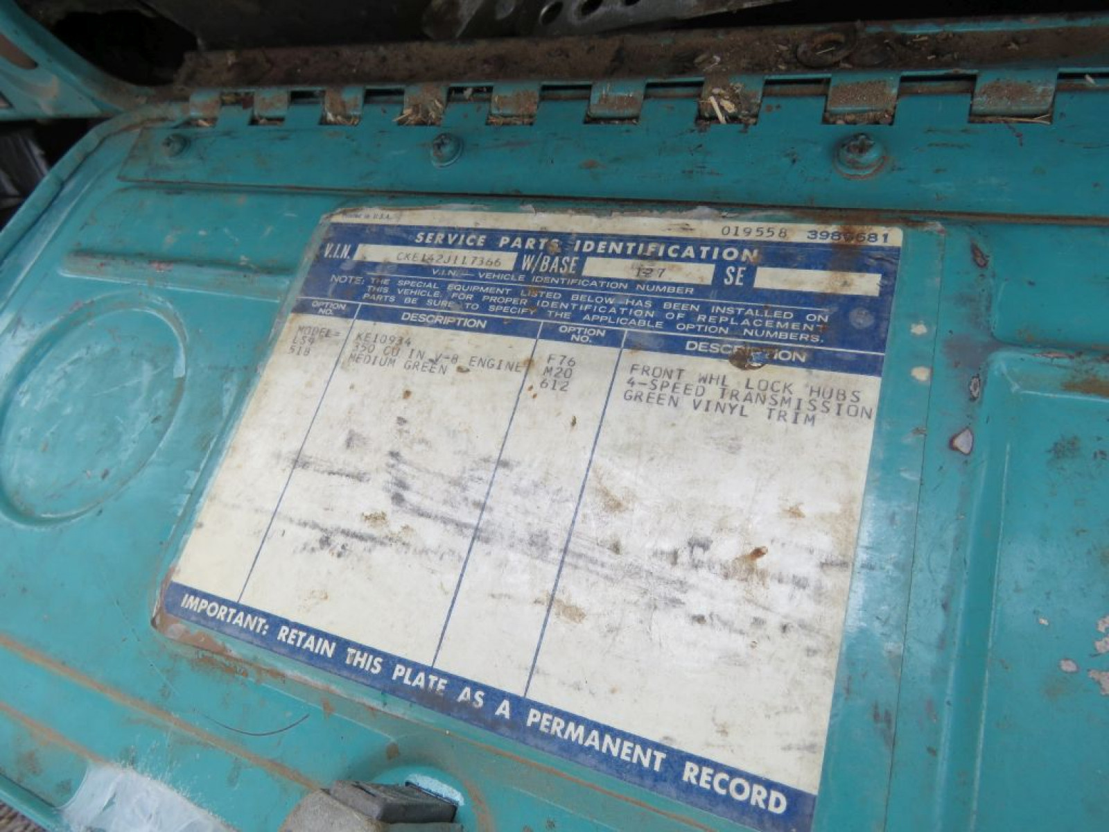 1972 Chevrolet Custom 1/2 ton 4x4 Pickup - Image 9