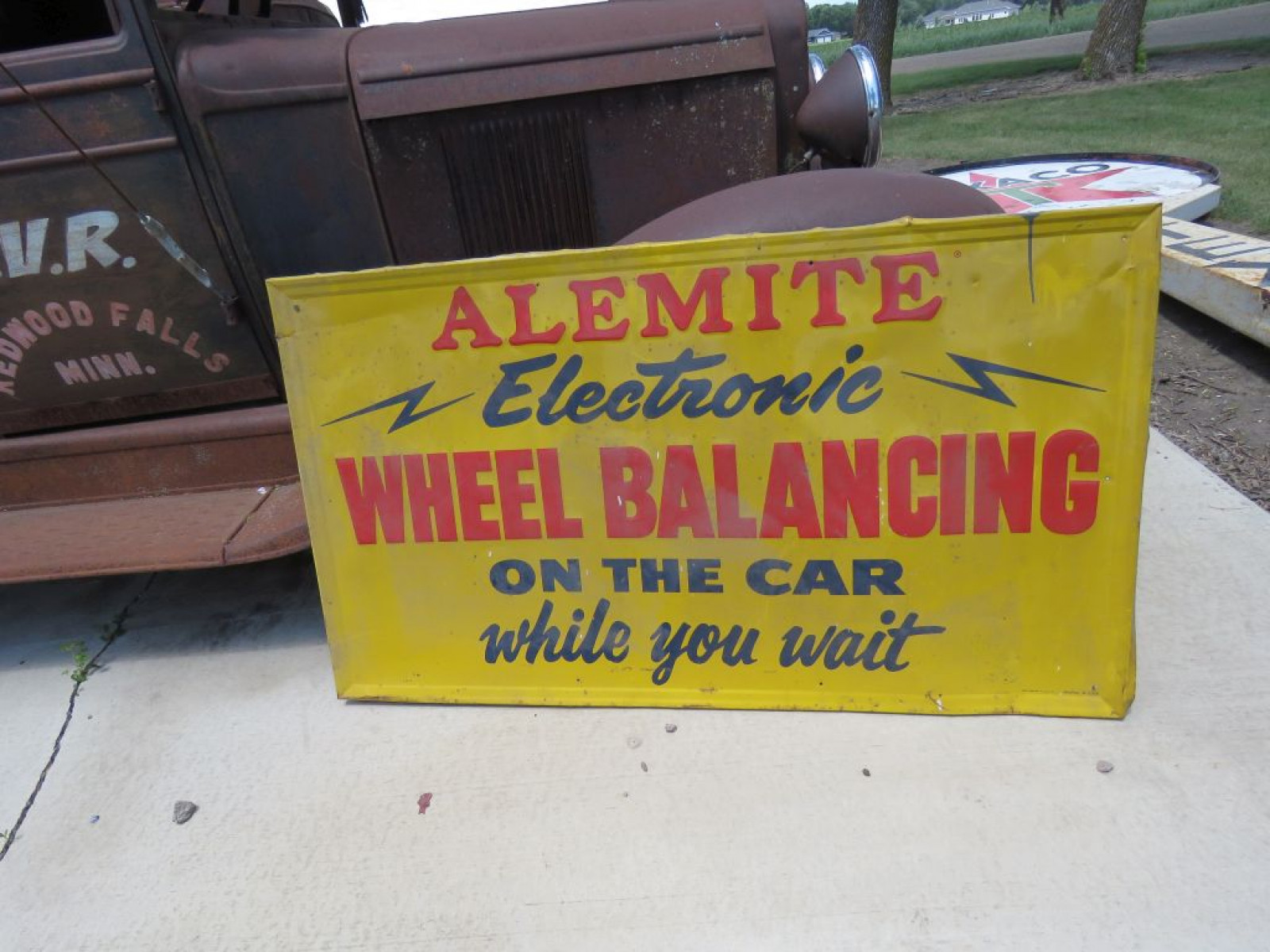 Alemite Embossed Tin Sign - Image 1