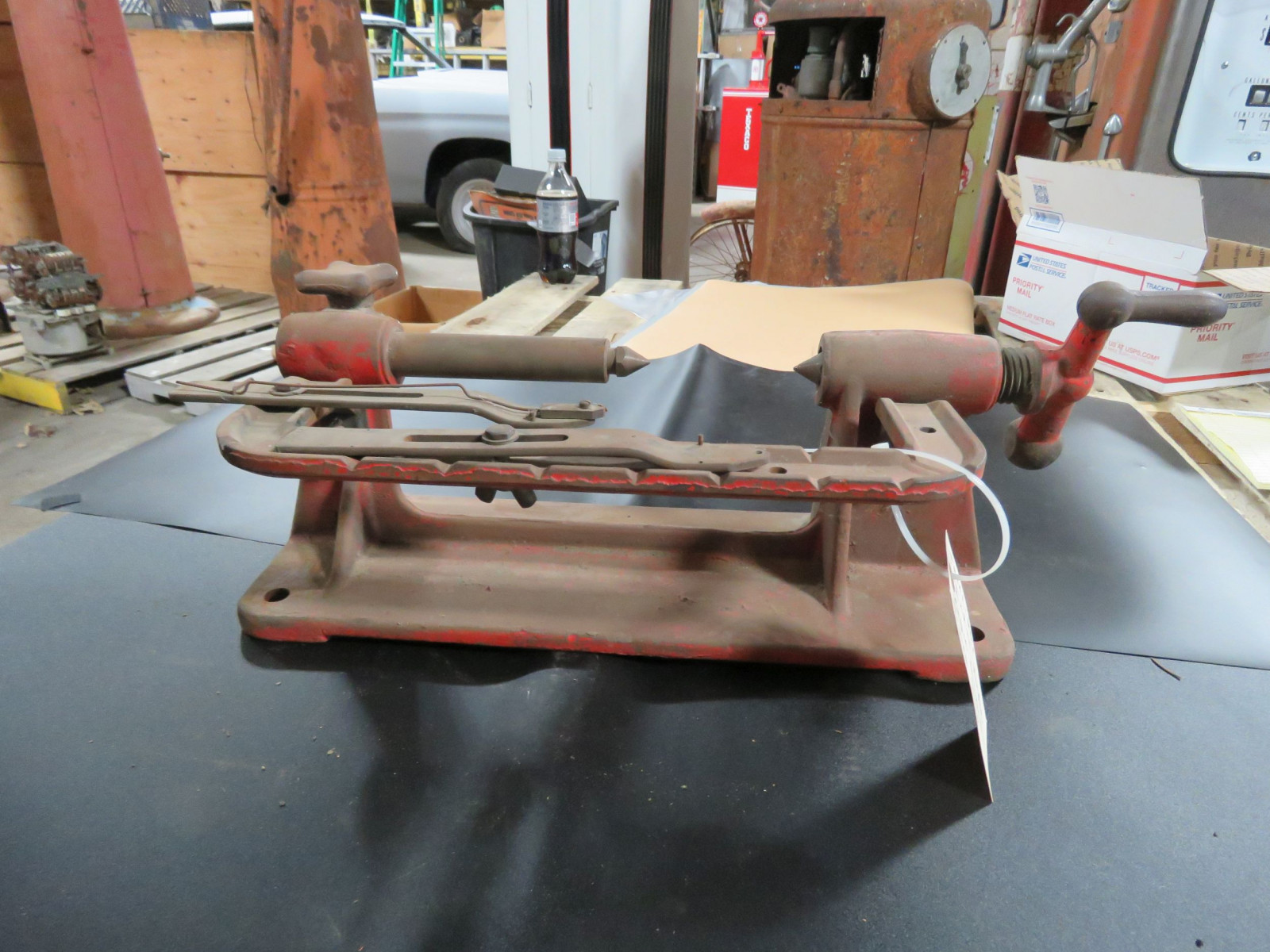 Lot 15H Teens Harley Davidson, Indian Engine flywheel Truing Stand