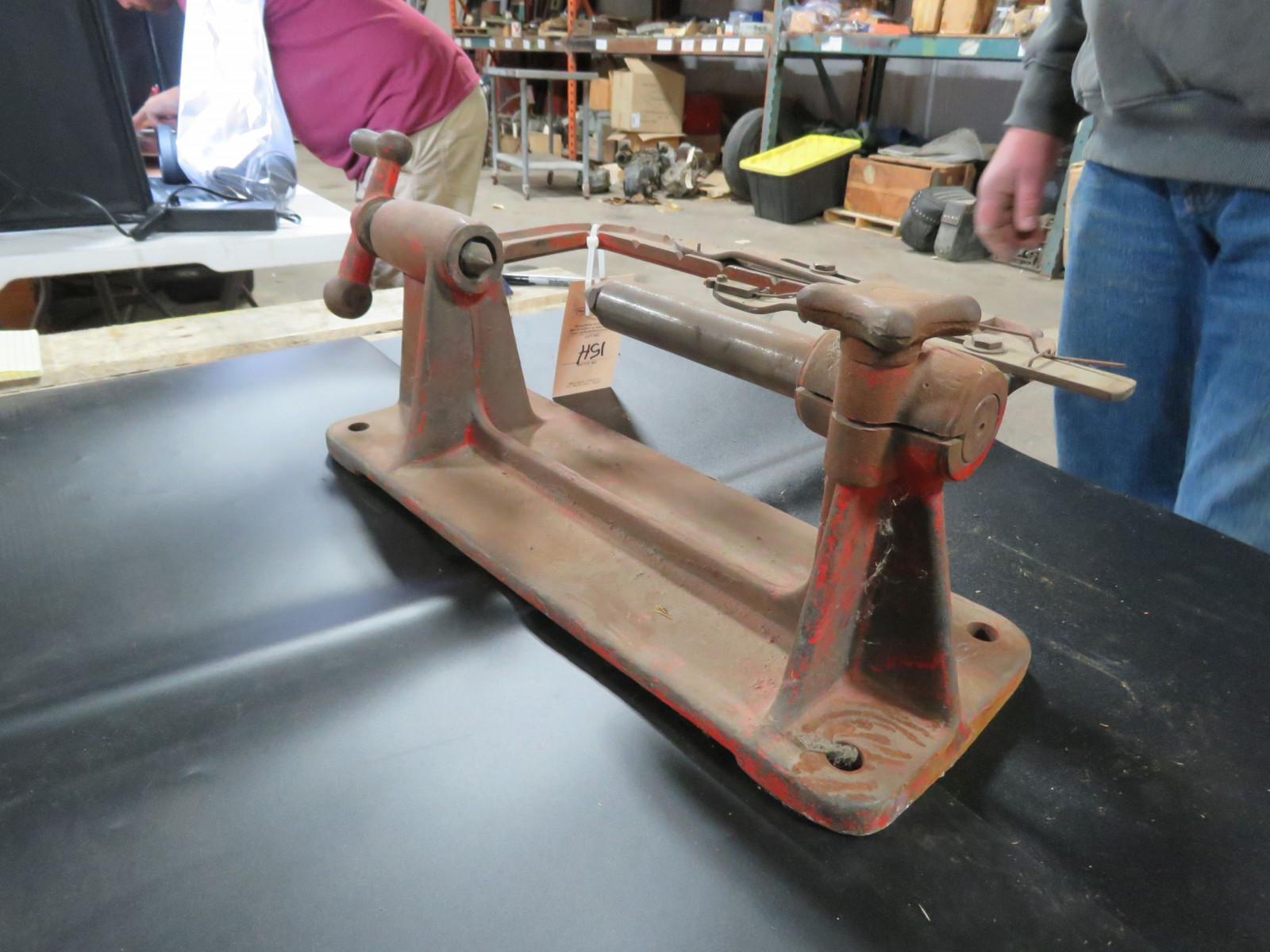 Lot 15H Teens Harley Davidson, Indian Engine flywheel Truing Stand